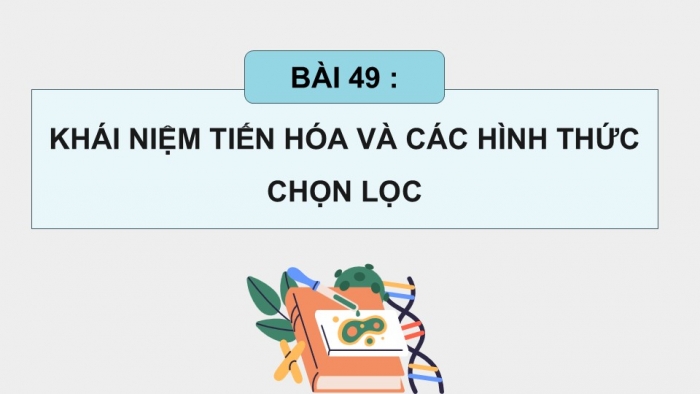 Giáo án điện tử KHTN 9 kết nối - Phân môn Sinh học Bài 49: Khái niệm tiến hóa và các hình thức chọn lọc