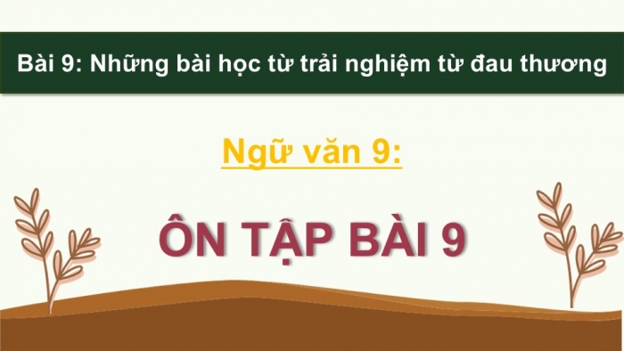 Giáo án điện tử Ngữ văn 9 chân trời Bài 9: Ôn tập