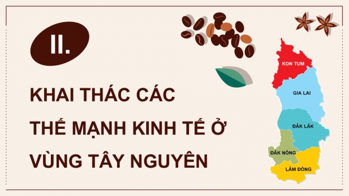 Giáo án điện tử Địa lí 12 kết nối Bài 28: Khai thác thế mạnh để phát triển kinh tế ở Tây Nguyên (P2)