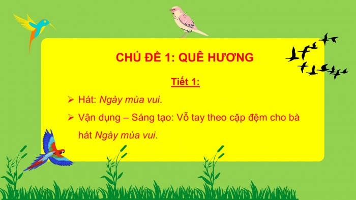 Giáo án PPT Âm nhạc 2 cánh diều Tiết 1: Hát Ngày mùa vui, Vận dụng – Sáng tạo Vỗ tay theo cặp đệm cho bài hát Ngày mùa vui