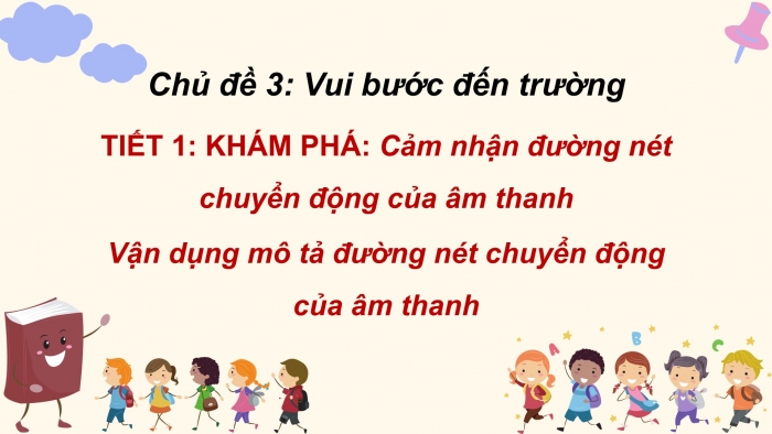 Giáo án PPT Âm nhạc 2 chân trời Tiết 1: Cảm nhận đường nét chuyển động của âm thanh, Vận dụng mô tả đường nét chuyển động của âm thanh