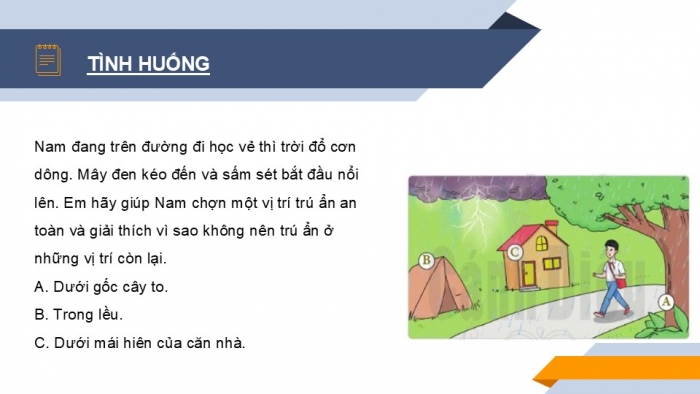 Giáo án PPT Công dân 6 cánh diều Bài 8: Ứng phó với các tình huống nguy hiểm từ thiên nhiên