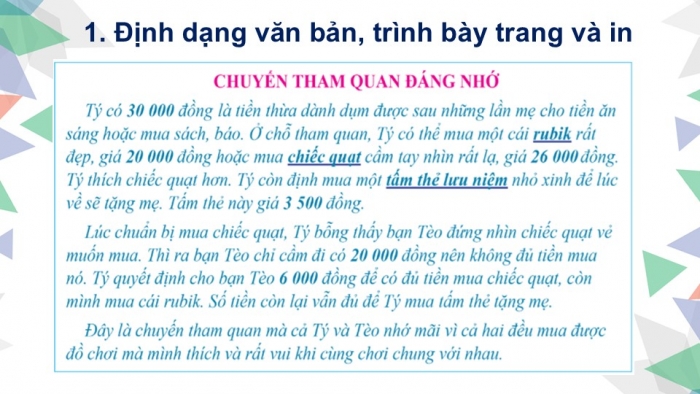 Giáo án PPT Tin học 6 cánh diều Bài 3: Thực hành tìm kiếm, thay thế và định dạng văn bản