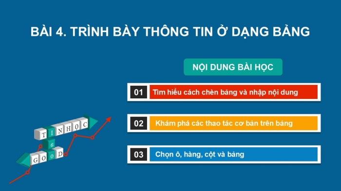 Giáo án PPT Tin học 6 cánh diều Bài 4: Trình bày thông tin ở dang bảng