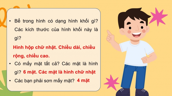 Giáo án điện tử Toán 5 chân trời Bài 65: Diện tích xung quanh và diện tích toàn phần của hình hộp chữ nhật