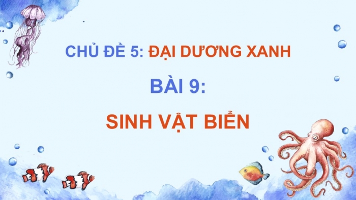 Giáo án điện tử Mĩ thuật 5 cánh diều Bài 9: Sinh vật biển