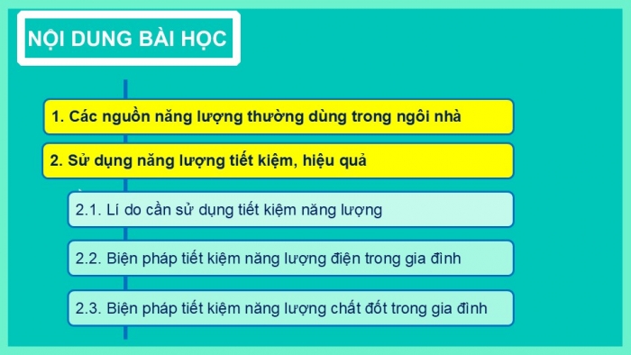 Giáo án PPT Công nghệ 6 chân trời Bài 2: Sử dụng năng lượng trong gia đình