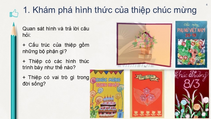 Giáo án PPT Mĩ thuật 6 chân trời Bài 4: Thiệp chúc mừng