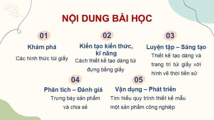 Giáo án PPT Mĩ thuật 6 chân trời Bài 3: Túi giấy đựng quà tặng