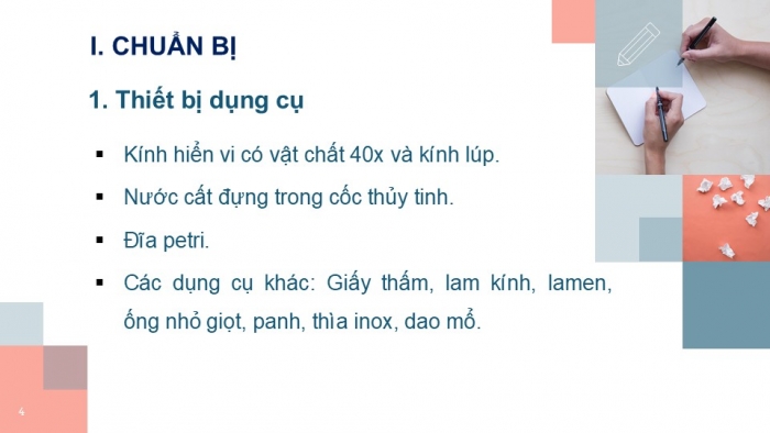 Giáo án PPT KHTN 6 kết nối Bài 21 Thực hành: Quan sát và phân biệt một số loại tế bào