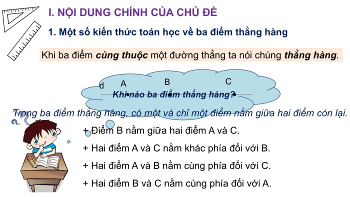 Giáo án PPT Toán 6 cánh diều Thực hành trải nghiệm Chủ đề 3: Sắp xếp thành các vị trí thẳng hàng