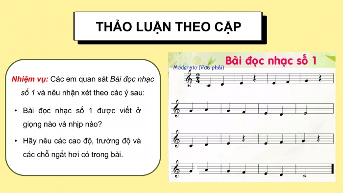 Giáo án PPT Âm nhạc 6 chân trời Tiết 2: Bài đọc nhạc số 1