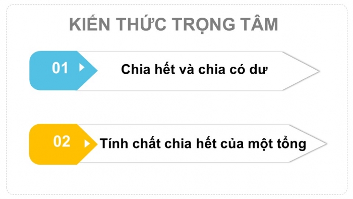 Giáo án PPT Toán 6 chân trời Bài 6: Chia hết và chia có dư. Tính chất chia hết của một tổng