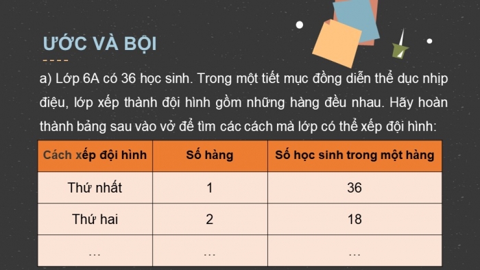 Giáo án PPT Toán 6 chân trời Bài 9: Ước và bội