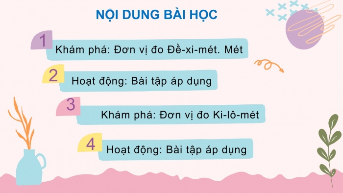 Giáo án PPT Toán 2 kết nối Bài 55: Đề-xi-mét. Mét. Ki-lô-mét