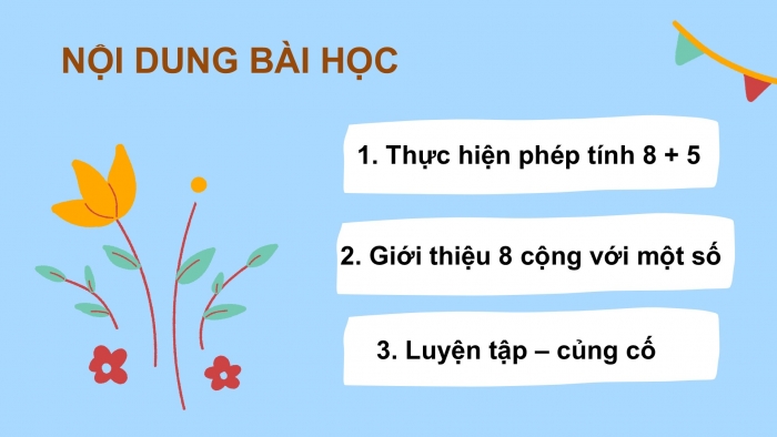 Giáo án PPT Toán 2 chân trời bài: 8 cộng với một số