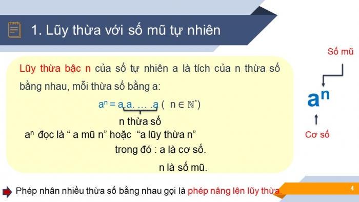 Giáo án PPT Toán 6 kết nối Bài 6: Luỹ thừa với số mũ tự nhiên