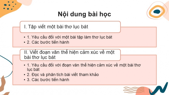 Giáo án PPT Ngữ văn 6 kết nối Bài 4: Tập làm một bài thơ lục bát, Viết đoạn văn thể hiện cảm xúc về một bài thơ lục bát