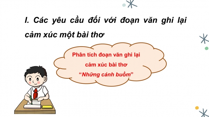 Giáo án PPT Ngữ văn 6 chân trời Bài 7: Viết đoạn văn ghi lại cảm xúc về một bài thơ