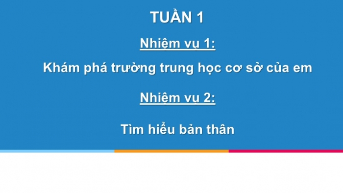 Giáo án PPT HĐTN 6 chân trời Chủ đề 1 Tuần 1