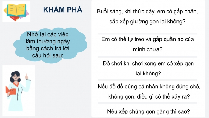 Giáo án PPT HĐTN 2 kết nối Tuần 7: Gọn gàng, ngăn nắp