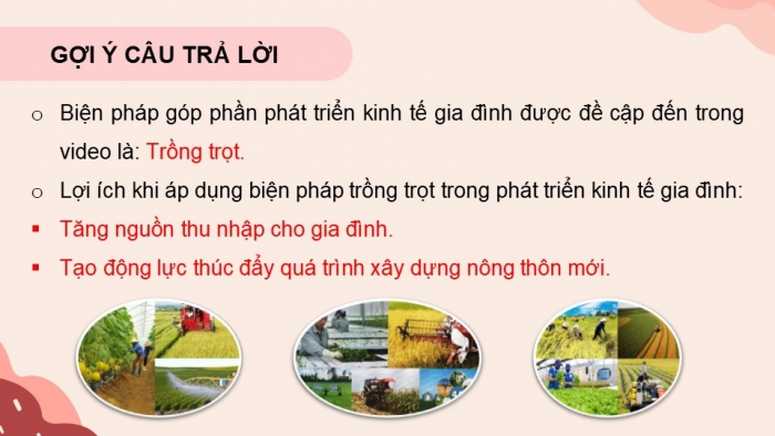 Giáo án điện tử Hoạt động trải nghiệm 9 cánh diều Chủ đề 6 - Hoạt động giáo dục 3: Phát triển kinh tế gia đình