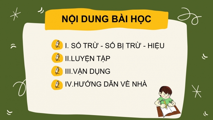 Giáo án PPT Toán 2 cánh diều bài Số bị trừ – Số trừ – Hiệu