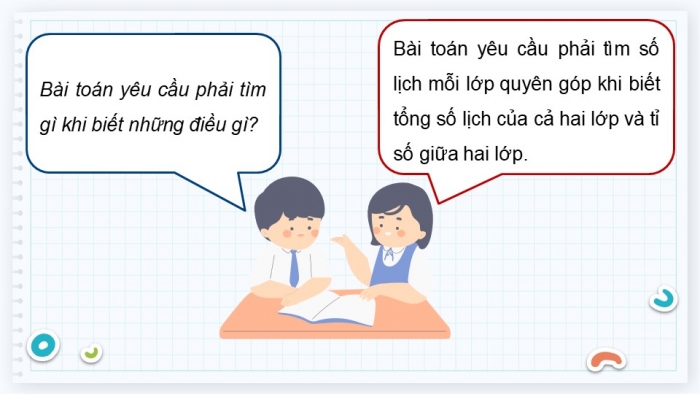 Giáo án điện tử Toán 5 kết nối Bài 38: Tìm hai số khi biết tổng và tỉ số của hai số đó