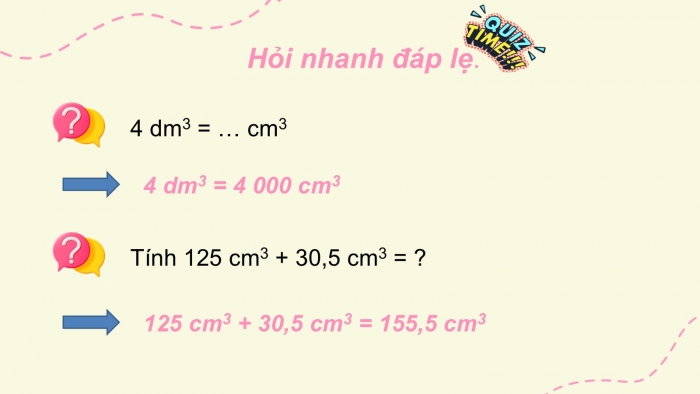 Giáo án PPT dạy thêm Toán 5 Kết nối bài 46: Xăng-ti-mét khối. Đề-xi-mét khối