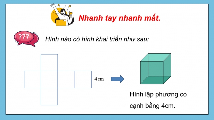 Giáo án PPT dạy thêm Toán 5 Kết nối bài 49: Hình khai triển của hình lập phương, hình hộp chữ nhật và hình trụ