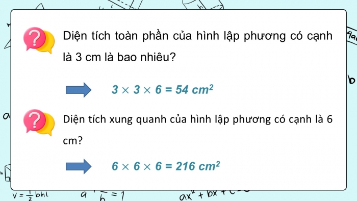 Giáo án PPT dạy thêm Toán 5 Kết nối bài 51: Diện tích xung quanh và diện tích toàn phần của hình lập phương