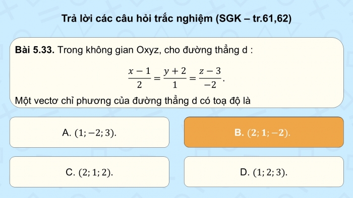 Giáo án điện tử Toán 12 kết nối Bài tập cuối chương V