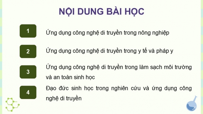 Giáo án điện tử KHTN 9 kết nối - Phân môn Sinh học Bài 48: Ứng dụng công nghệ di truyền vào đời sống