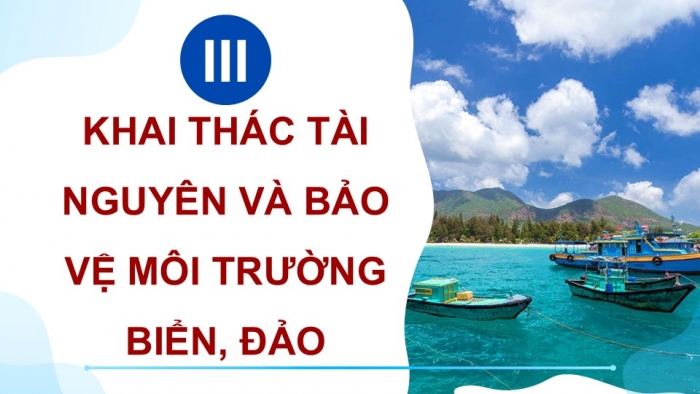 Giáo án điện tử Địa lí 9 kết nối Bài 22: Phát triển tổng hợp kinh tế và bảo vệ tài nguyên, môi trường biển đảo (P2)