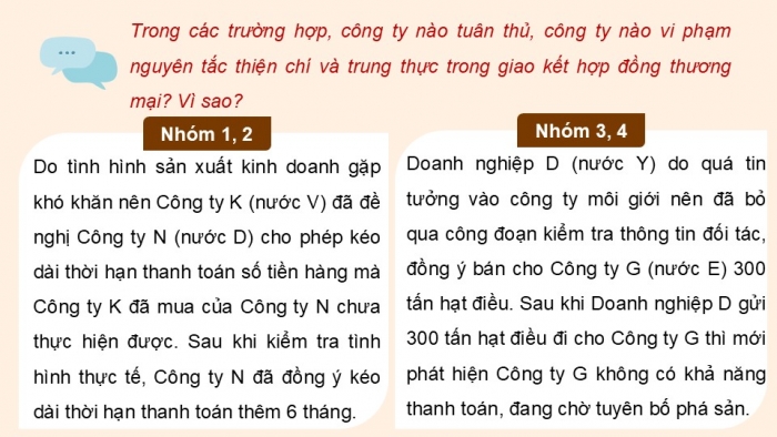 Giáo án điện tử Kinh tế pháp luật 12 kết nối Bài 16: Nguyên tắc cơ bản của Tổ chức Thương mại thế giới và hợp đồng thương mại quốc tế (P2)