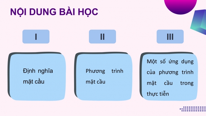 Giáo án điện tử Toán 12 cánh diều Bài 3: Phương trình mặt cầu