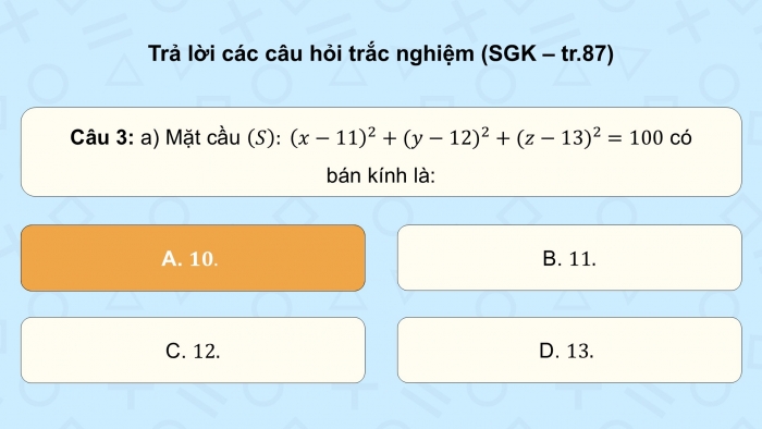 Giáo án điện tử Toán 12 cánh diều Bài tập cuối chương V