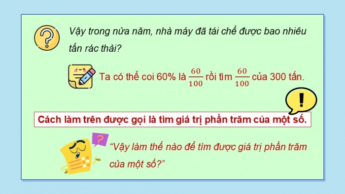 Giáo án điện tử Toán 5 kết nối Bài 41: Tìm giá trị phần trăm của một số