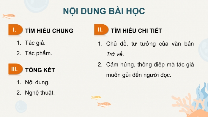 Giáo án điện tử Ngữ văn 12 kết nối Bài 9: Trở về (Trích Ông già và biển cả - Ơ-nít Hê-minh-uê – Ernest Hemingway)