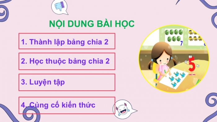 Giáo án PPT Toán 2 chân trời bài Bảng chia 2