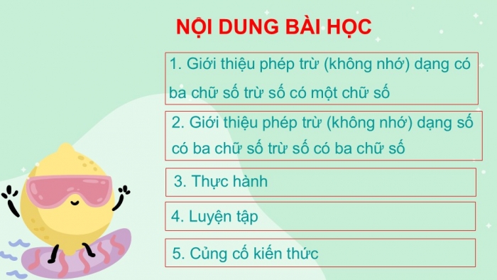 Giáo án PPT Toán 2 chân trời bài Phép trừ không nhớ trong phạm vi 1 000