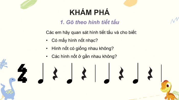 Giáo án PPT Âm nhạc 2 kết nối Tiết 15: Nhạc cụ Dùng nhạc cụ gõ thể hiện hình tiết tấu