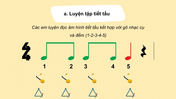 Giáo án PPT Âm nhạc 2 cánh diều Tiết 16: Nhạc cụ, Vận dụng – Sáng tạo Tìm những từ ẩn trong ô chữ