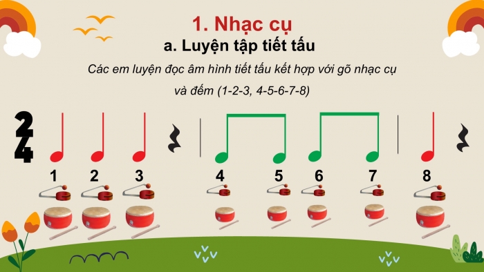 Giáo án PPT Âm nhạc 2 cánh diều Tiết 33: Nhạc cụ, Thường thức âm nhạc Câu chuyện âm nhạc Bài hát về chú voi con, Vận dụng – Sáng tạo Tìm những từ ẩn trong ô chữ