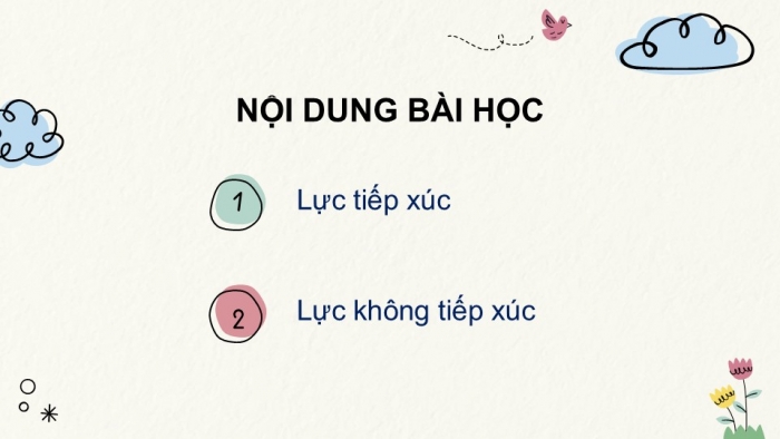 Giáo án PPT KHTN 6 chân trời Bài 38: Lực tiếp xúc và lực không tiếp xúc