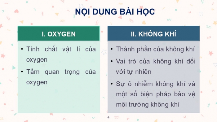 Giáo án PPT KHTN 6 cánh diều Bài 7: Oxygen và không khí