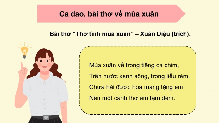 Giáo án điện tử Ngữ văn 9 kết nối Bài 7: Mưa xuân (Nguyễn Bính)