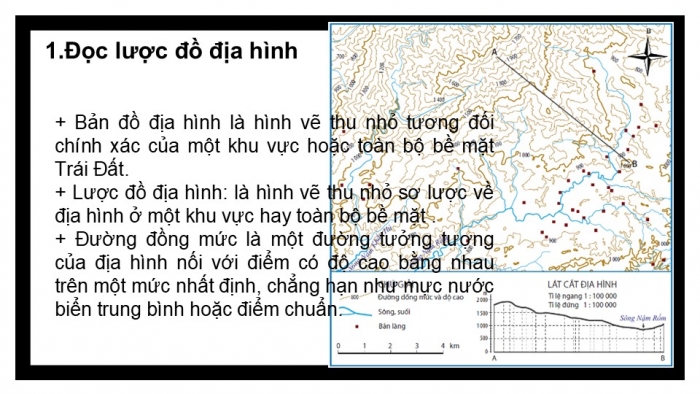 Giáo án PPT Địa lí 6 cánh diều Bài 12 Thực hành: Đọc lược đồ địa hình tỉ lệ lớn và lát cắt địa hình đơn giản