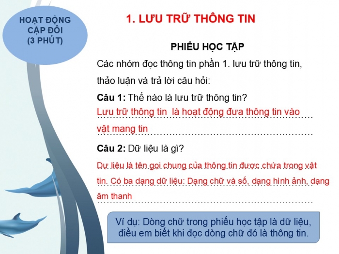 Giáo án PPT Tin học 6 cánh diều Bài 2: Lưu trữ và trao đổi thông tin