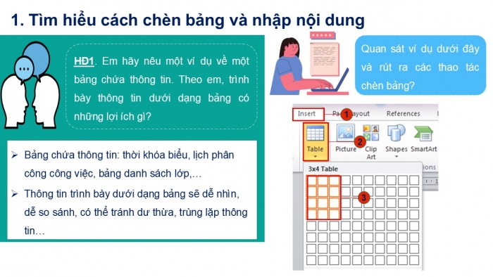 Giáo án PPT Tin học 6 cánh diều Bài 4: Trình bày thông tin ở dang bảng